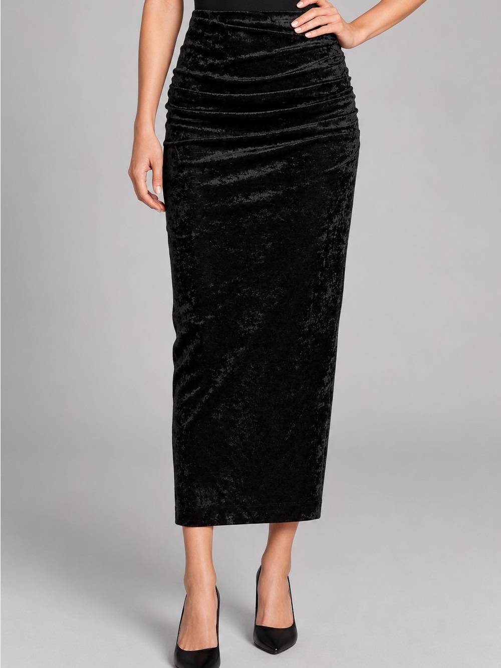 Antonio Melani Mischa Flocked Mesh Ruched Side Maxi Skirt Sz 10